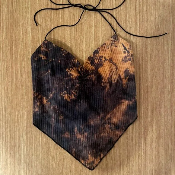 Triangle Tie Dye Crop Top - Picture 1 of 7